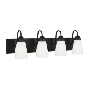 Seville  Wall   Bathroom Bathroom Vanity Light in Midnight Black by Generation Lighting.