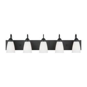 Seville  Wall   Bathroom Bathroom Vanity Light in Midnight Black by Generation Lighting.