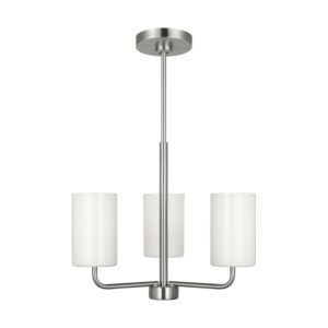 Rhett  Chandelier in Brushed Steel by Generation Lighting.