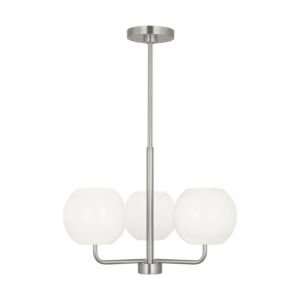 Rory  Chandelier in Brushed Steel by Generation Lighting.