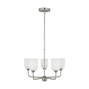 Emile  Chandelier in Brushed Steel by Generation Lighting.