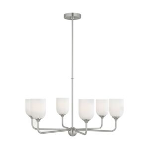 Emile  Chandelier in Brushed Steel by Generation Lighting.