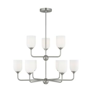 Emile 9-Light Chandelier in Brushed Steel