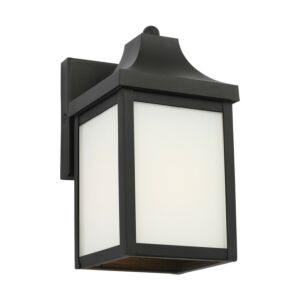 Say brook  Outdoor Lantern in Textured Black by Generation Lighting.