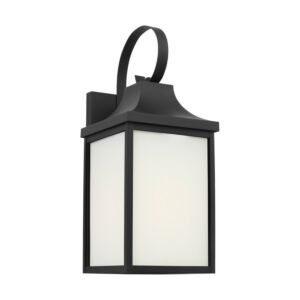 Say brook  Outdoor Lantern in Textured Black by Generation Lighting.