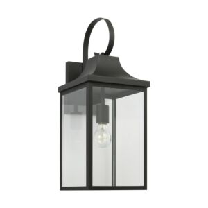 Say brook  Outdoor Lantern in Textured Black by Generation Lighting.