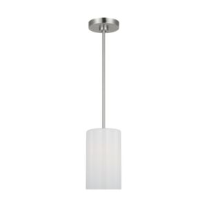 Rhett  Mini Pendant in Brushed Steel by Generation Lighting.