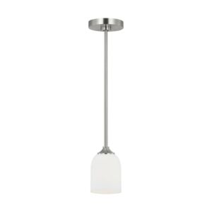 Emile  Mini Pendant in Brushed Steel by Generation Lighting.