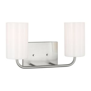 Rhett  Bathroom Vanity Light in Brushed Steel by Generation Lighting.