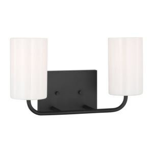 Rhett  Bathroom Vanity Light in Midnight Black by Generation Lighting.