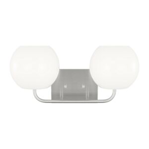 Rory  Bathroom Vanity Light in Brushed Steel by Generation Lighting.