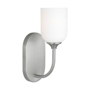 Emile  Bathroom Vanity Light in Brushed Steel by Generation Lighting.