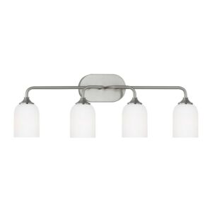 Emile 4-Light Bathroom Vanity Light in Brushed Steel