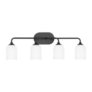 Emile  Bathroom Vanity Light in Midnight Black by Generation Lighting.