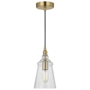 Loras  Mini Pendant in Satin Brass by Generation Lighting.