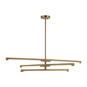 Novelle 3-Light LED Pendant in Aged Gold Brass