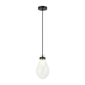 Seranna One Light Pendant in Matte Black by Matteo Lighting