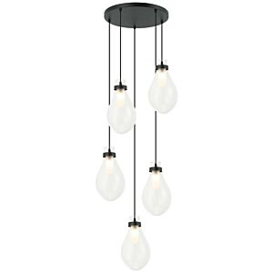 Seranna 5-Light Pendant in Matte Black