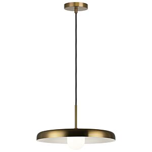 Creston LED Pendant in Aged Gold Brass by Matteo Lighting