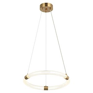 Inkara 1-Light LED Pendant in Aged Gold Brass