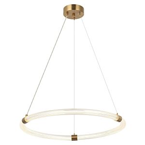 Inkara 1-Light LED Pendant in Aged Gold Brass