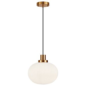 Charismo One Light Pendant in Aged Gold Brass by Matteo Lighting