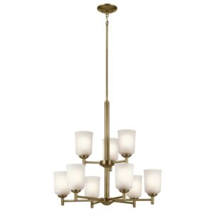 Shailene 9-Light Chandelier in Natural Brass