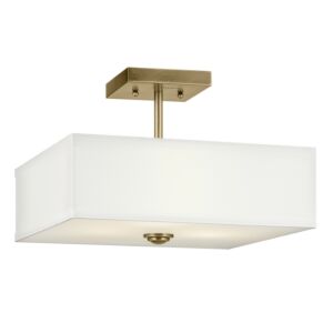 Shailene 3-Light Semi-Flush Mount in Natural Brass