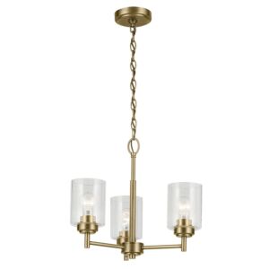 Winslow 3-Light Mini Chandelier in Natural Brass