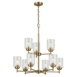 Winslow 9-Light Chandelier in Natural Brass