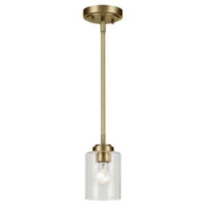 Winslow One Light Mini Pendant in Natural Brass by Kichler