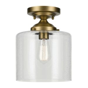 Winslow 1-Light Semi-Flush Mount in Natural Brass