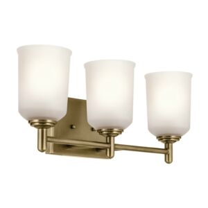 Shailene 3-Light Bathroom Vanity Light in Natural Brass