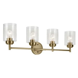 Winslow 4-Light Bathroom Vanity Light in Natural Brass