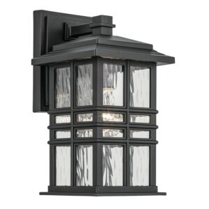 Beacon Square One Light Outdoor Wall Mount in Textured Black by Kichler