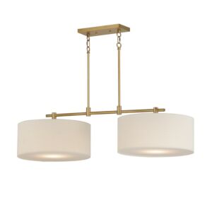 Bongo 2-Light Pendant in Natural Aged Brass