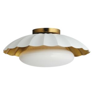 Primrose One Light Flush Mount in Matte White   Gold Leaf by Maxim