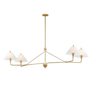 Kismet 4-Light Linear Pendant in Gold Leaf