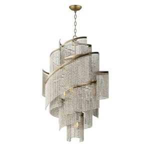 Fontaine Seven Light Chandelier in Golden Silver by Maxim