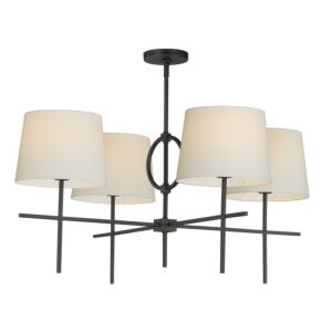 Paoli Four Light Pendant in Charcoal Bronze by Maxim