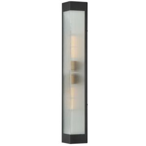 Triform Two Light Outdoor Wall Sconce in Black   Antique Brass by Maxim