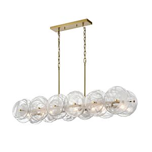 Carousel 8-Light Linear Pendant in Brass