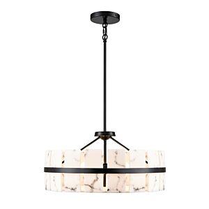 DVI Luna Alabaster 3-Light Pendant in Ebony