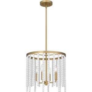 Apelle Four Light Pendant in Aged Brass by Quoizel