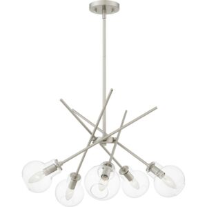 Asha Five Light Chandelier in Brushed Nickel by Quoizel