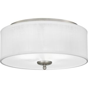 Blanche Three Light Flush Mount in Brushed Nickel by Quoizel