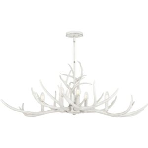 Brosh Six Light Linear Chandelier in Antique White by Quoizel