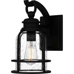 Bowles One Light Outdoor Wall Mount in Earth Black by Quoizel