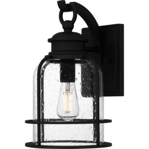 Bowles One Light Outdoor Wall Mount in Earth Black by Quoizel