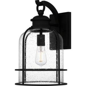 Bowles One Light Outdoor Wall Mount in Earth Black by Quoizel